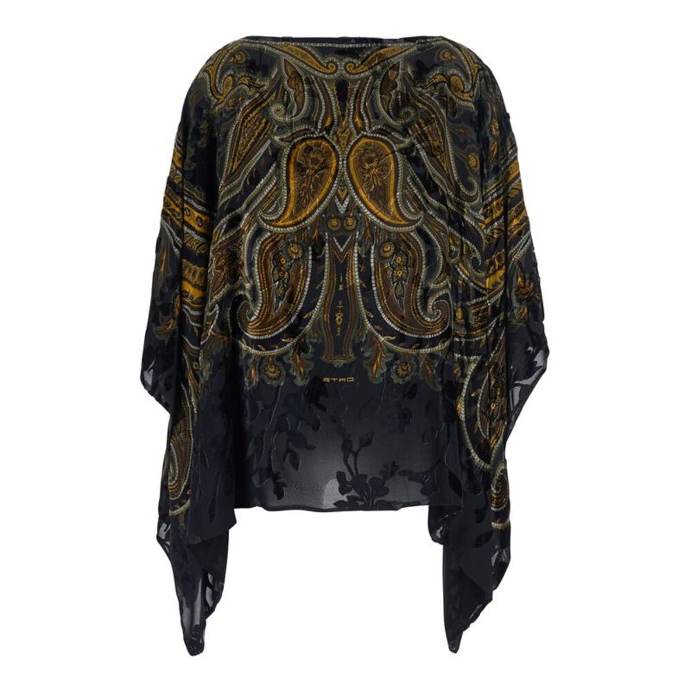 Etro Women Cape With Devoré Details And Multicolored Tech Fabric For Women